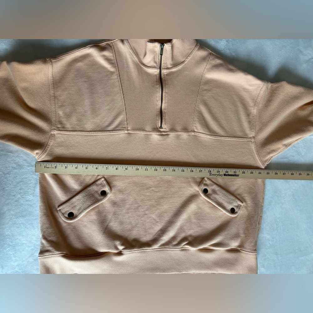 Aerie Pullover Peach Quarter-Zip Turtleneck Oversized Size M Unisex - Picture 5 of 9